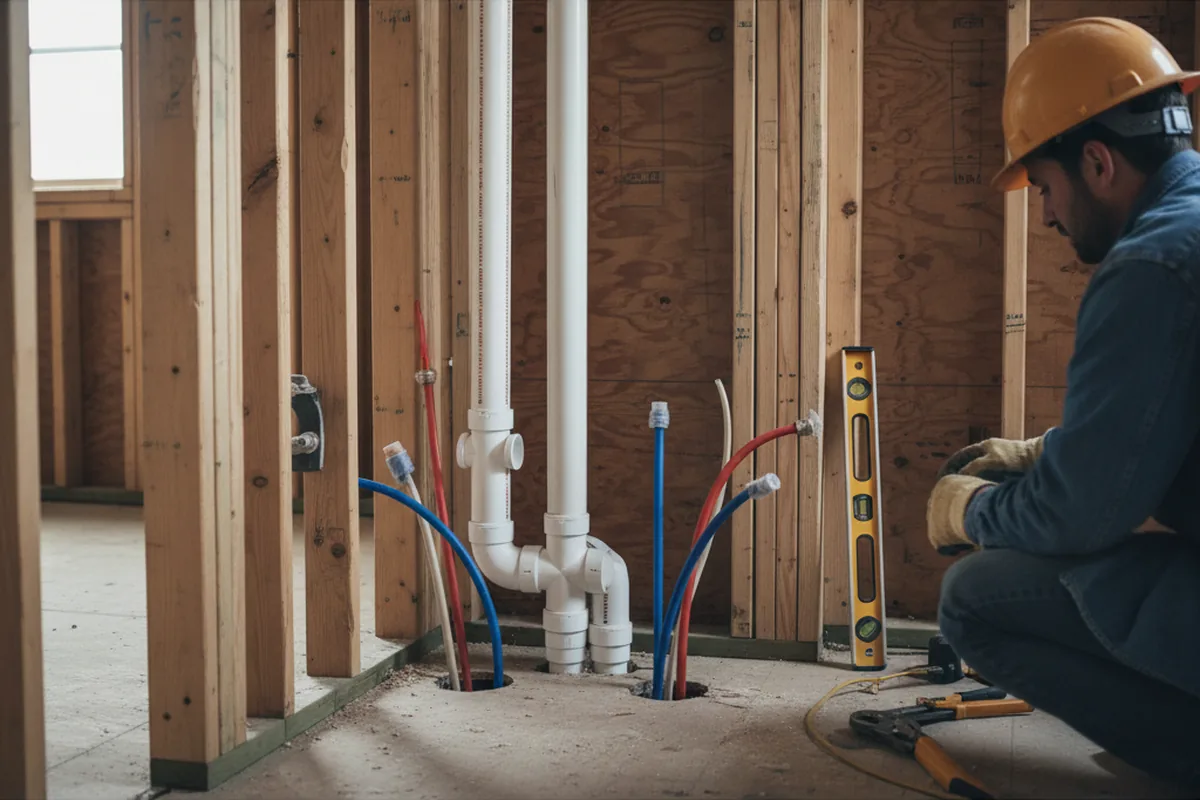 Drain and supply rough-in during Drain Cleaning in Elbert